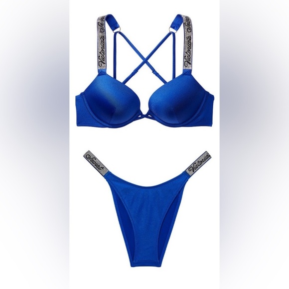 New! Victoria’s Secret wicked shine strap underwire Brazilian bikini 4720 - Picture 1 of 12